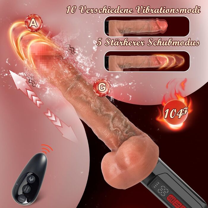 Фалоімітатор Kexyz, з 5 режимами поштовху та 10 режимами вібрації, телесного кольору