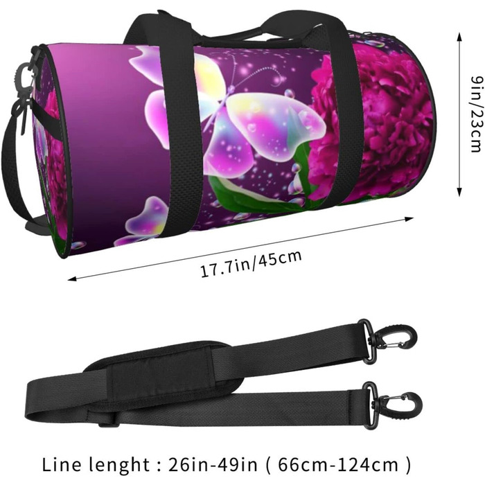Універсальна дорожня сумка Метелики в квітах - спортивна сумка для чоловіків та жінок, ідеальна для подорожей та занять спортом