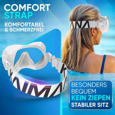 Новий комплект для підводного плавання KAIMANA AquaVision Elite для дорослих, що включає сумку для перенесення, зручну маску для підводного плавання для дорослих, альтернативу масці для підводного плавання, маску для підводного плавання з тканинним/силіко