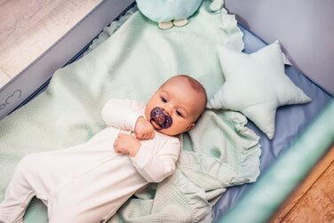 Дитяче ліжечко Momi BELOVE для дітей вагою до 15 кг, Ш65 x Д125 x В78 см (складається 21 x 23 x 80 см), дитяче ліжечко з матрацом, 2 колеса, сумка для транспортування сірого кольору