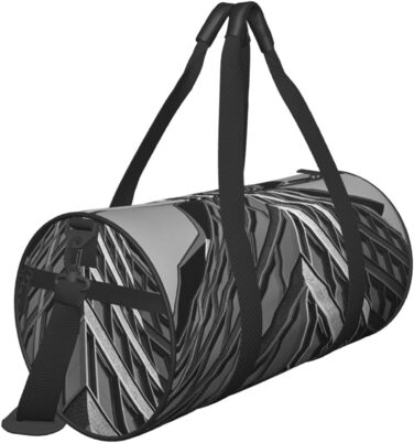 Спортивна сумка для подорожей, архітектурний принт, чорна, на одну-дві ночі, універсальний розмір
