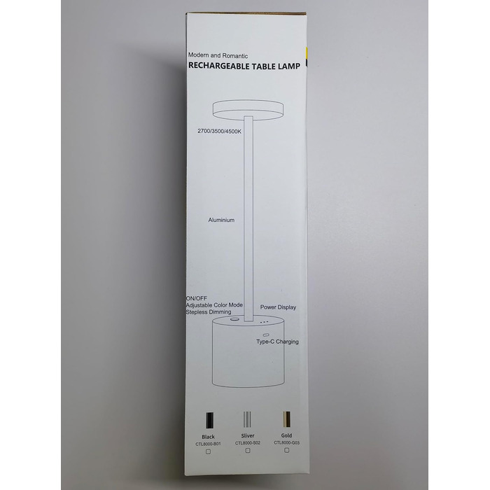 Світлодіодна настільна лампа бездротова, Hapfish 8000 мАг настільна лампа на батарейках з пультом дистанційного керування, алюміні