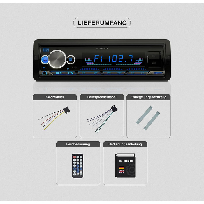 Універсальна автомагнітола 1 DIN з 2 USB-роз'ємами, MP3, RDS, ID3, RGB, AUX, SD слот для карти, функція гучного зв'язку, пульт дистанційного керування, 850G