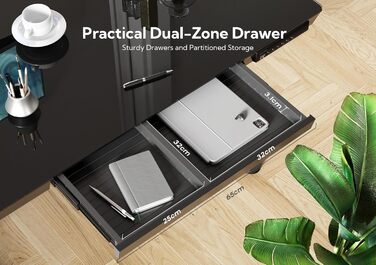 Стіл Claiks Glass з регульованою висотою 120x60, електричний стіл для роботи сидячи/стоячи з міцною скляною стільницею, тихий двигун, для домашнього офісу та офісу, ергономічний дизайн для здорової роботи (чорний) 120 x 60 см, чорний