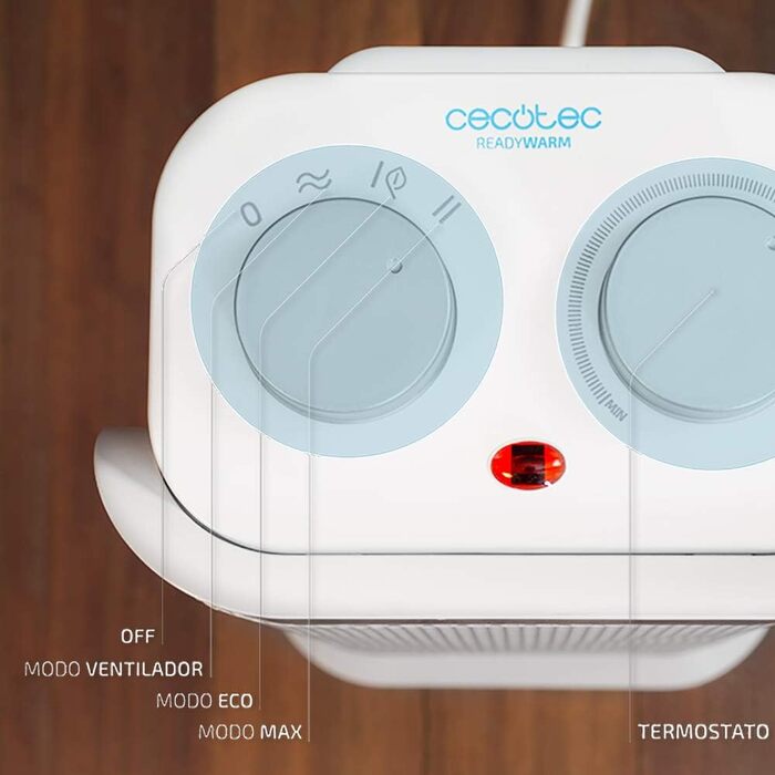 Керамічний обігрівач Cecotec ReadyWarm 6250 Ceramic Sky Style 2000 Вт, гаряче та холодне повітря, 3 режими, термостат, осциляція 90, датчик нахилу, захист від перегріву, для приміщень до 25 м