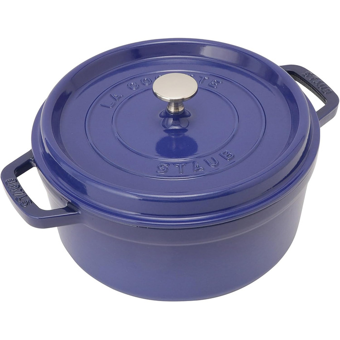 Кокотниця, кругла, 24 см, чавунна жаровня, королівський синій, 1102476