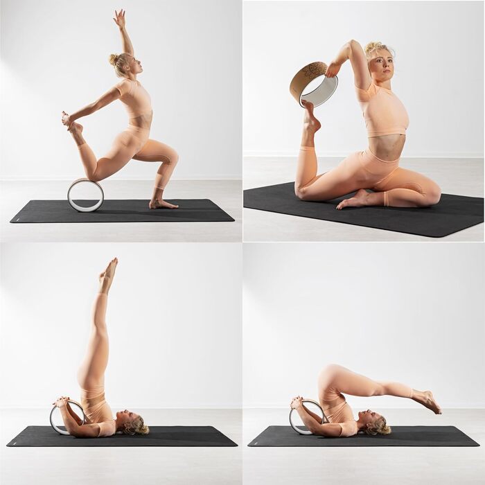 Колесо для йоги Navaris з корка - 33 см колесо для йоги, пілатесу та гімнастики - опорне колесо для йоги, кільце для йоги для розтяжки, гнучкості та вправ, стиль 2