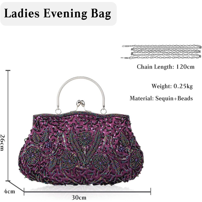 Жіноча перлинна сумочка ручної роботи з квітковим візерунком. Елегантне вінтажне клатч, невелика сумочка на ланцюжку через плече для вечірок, банкетів, весіль та випускних