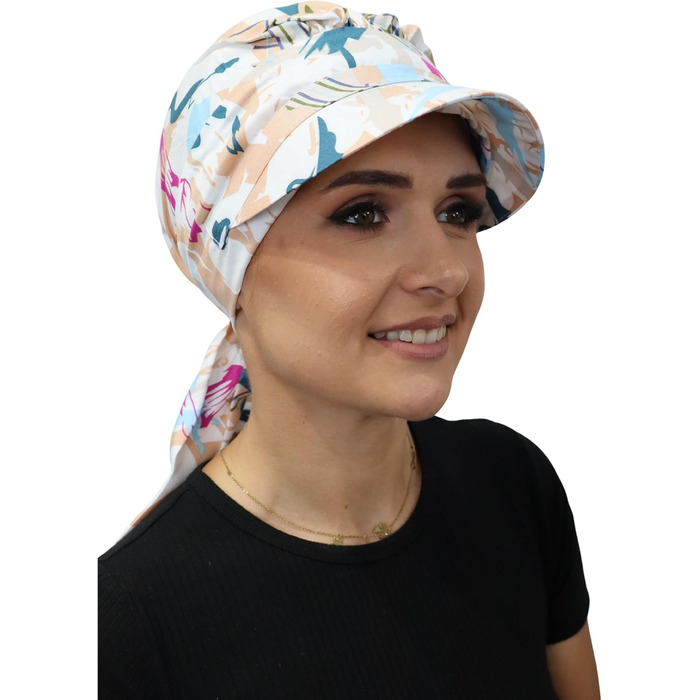 Головний убір Deresina, шарф-козир, шапка, хіміотерапевтичний головний убір для літа, захист від сонця, бавовняні шарфи, головний убір від випадіння волосся, повне покриття голови, м&39який, легкий, нековзний, складний, кремова кольорова палітра