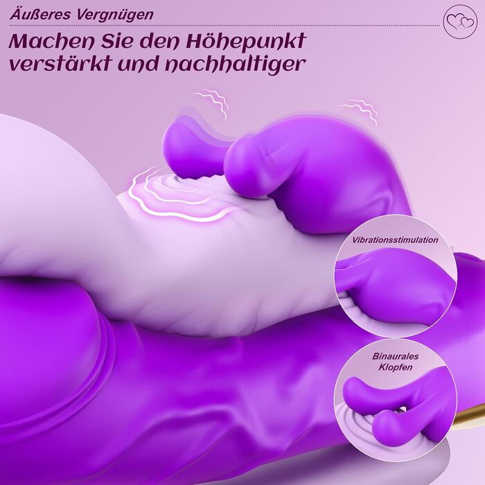 Rabbit-вібратор Gobeken, фіолетовий, 3в1, 10 режимів