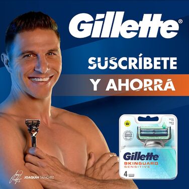 Леза для бритви Gillette Men's SkinGuard з алое вера, чутлива шкіра, 4 змінні леза (упаковка може відрізнятися)