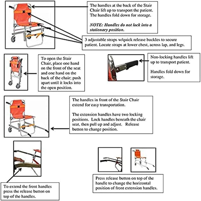 Портативне крісло для сходів, Сходове крісло, Зручні мобільні машини для переміщення інвалідних візків на відкритому повітрі, Складне крісло для екстреної евакуації по сходах, мобільне обладнання для екстреної допомоги пацієнтам