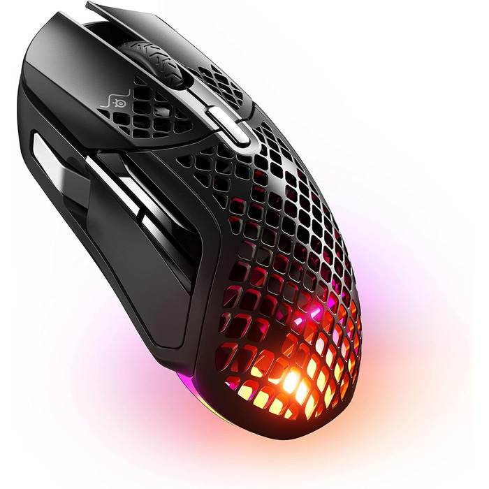 Ігрова миша з отворами на поверхні - Легка, водовідштовхувальна конструкція з пір'я - 9 кнопок - Bluetooth/2.4 ГГц - Оптичний датч