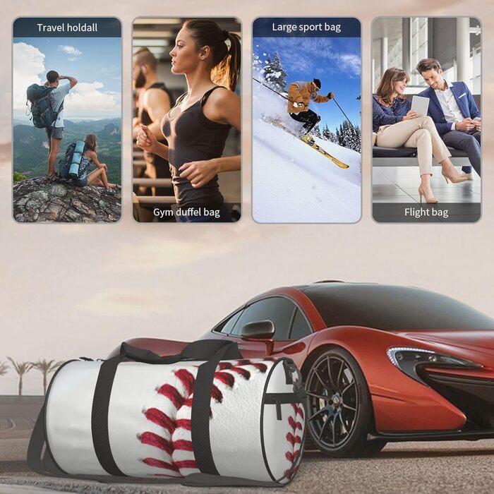 Спортивна сумка-мішок для подорожей та спорту, з принтом Шнурівка бейсбольного м'яча, чорна, універсальний розмір, дорожня сумка