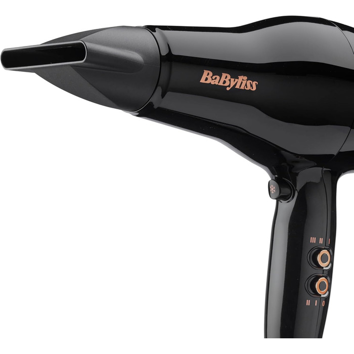 Фен BaByliss Pro Power D5245E EU Потужний (2300 Вт), професійний AC-двигун, іонна технологія проти особливого пушення, 3 температурні та 2 швидкісні режими, чорний