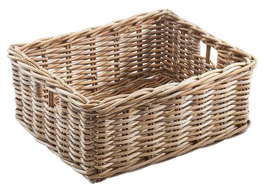 Кошик Kobolo з ротанга, полиця для зберігання - квадратний - ротанг - кубу сірий - великий - 52x40x20 см