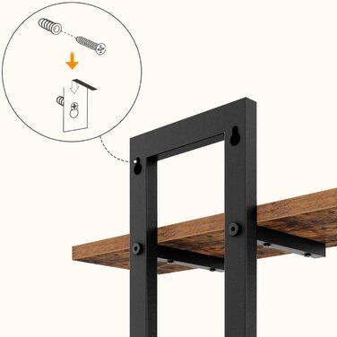 Плаваючі настінні полиці HOOBRO, 2-рівнева настінна дошка, комплект із 3 плаваючих полиць, підвісні полиці для ванної кімнати, настінні полиці 38 см, для вітальні, спальні, кухні, вінтажний коричневий та чорний EBF32BJP301 Вінтажний коричневий, чорний 3