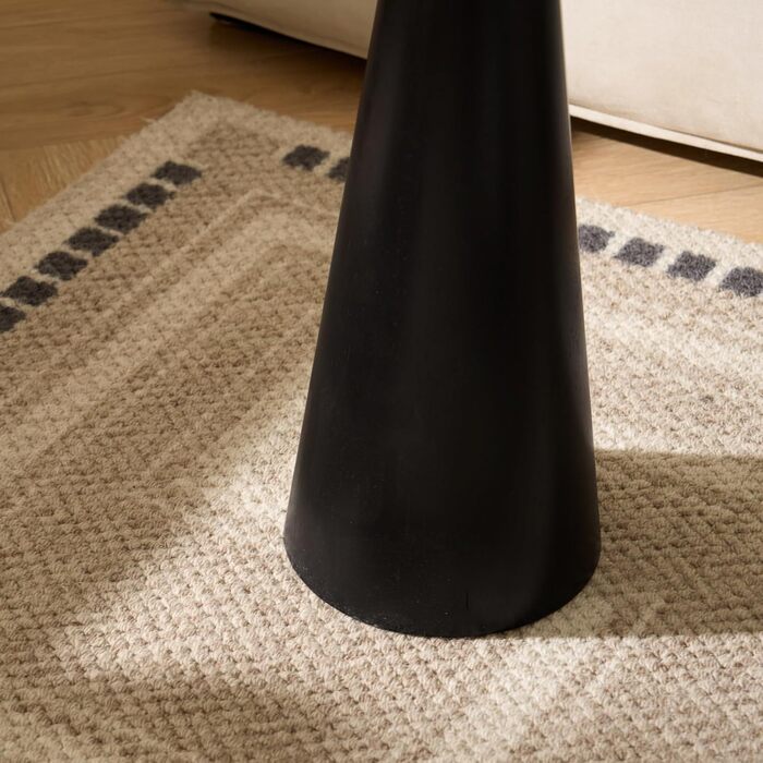 Круглий журнальний столик, чорний дерев&39яний журнальний столик, невеликий круглий журнальний столик для вітальні, вузький круглий журнальний столик як тумба біля ліжка або столик до дивана, сучасні фермерські меблі грибоподібної форми, Ø3450 см