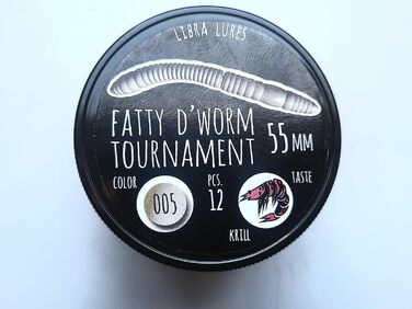 Стартовий набір Libra Lures Fatty D Worm Tournament 55 мм 20 мяких приманок для форелі 10 кольорів з ароматом криля набір гумових приманок герметичний контейнер ідеально підходить для лову форелі