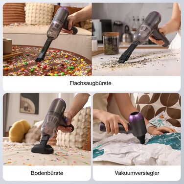 Автомобільний пилосос MECO ELEVERDE 4-в-1 Потужний, 18Kpa міні-ручний пилосос акумуляторний, 3-швидкісний портативний пилосос стис