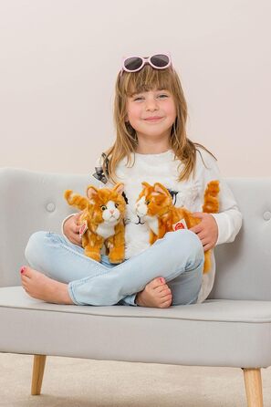 М'яка іграшка Teddy Hermann 90682 Кішка 20 см, червоно-мармурова, з перероблених матеріалів