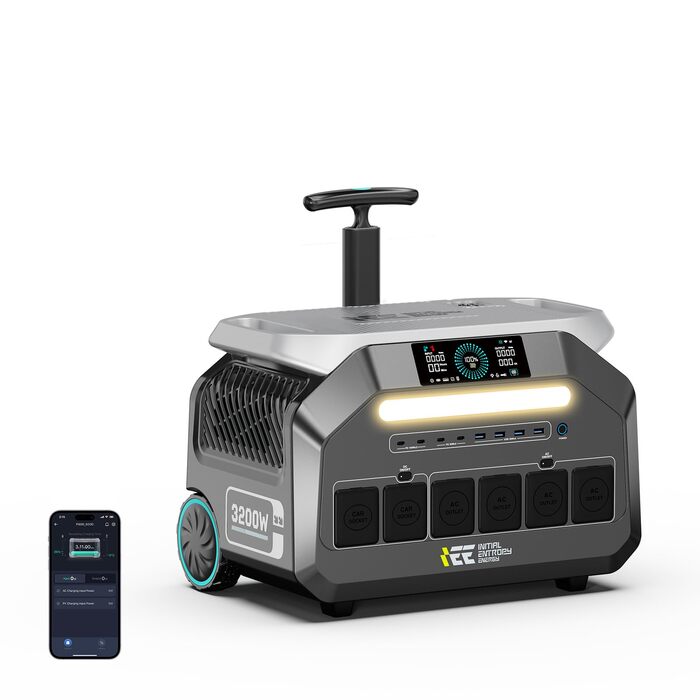 Портативна електростанція IEEE 3200 Вт (пік 6400 Вт) P3200, сонячний генератор 2048 Втгод з акумулятором LiFePO4, зарядка від 0 до 80 за 45 хвилин, додаток, 16 розеток, ДБЖ, портативна електростанція для кемпінгу, автофургонів, аварійне живлення