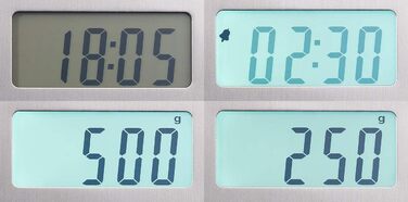 Цифрові ваги Rosenstein & Shne Цифрові кухонні ваги з нержавіючої сталі з таймером, до 15 кг, точність до 1 г (побутові ваги, ваги