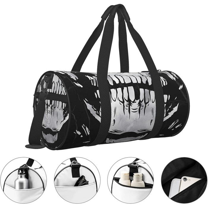 Спортивна сумка з дизайном черепа, для фітнесу, подорожей та багажу, велика дорожня сумка, сумка на нічліг та на вихідні для жінок та чоловіків