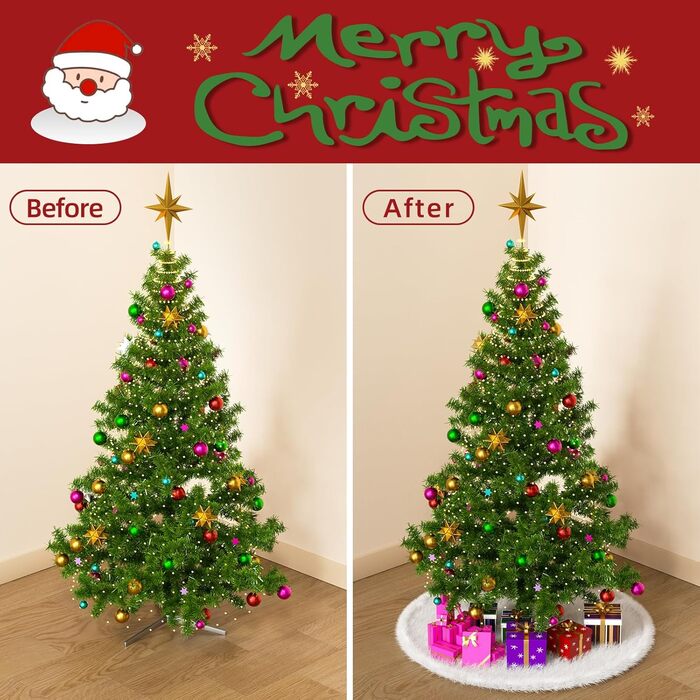 Біла спідниця для ялинки 90 см Priksia