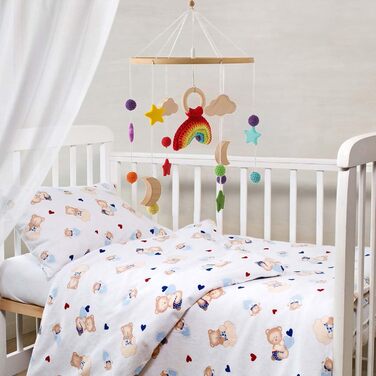 Фетровий мобіль Trayosin на ліжечко з веселкою, зірками та ракетою