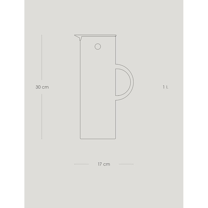 Ізольований глечик Stelton EM77 - Двостінний ізольований глечик для гарячих/холодних напоїв - Чайник та кавник зі скляною вставкою, магнітною застібкою, кришкою, що закручується, вінтажний дизайн - 1 літр, пісочний
