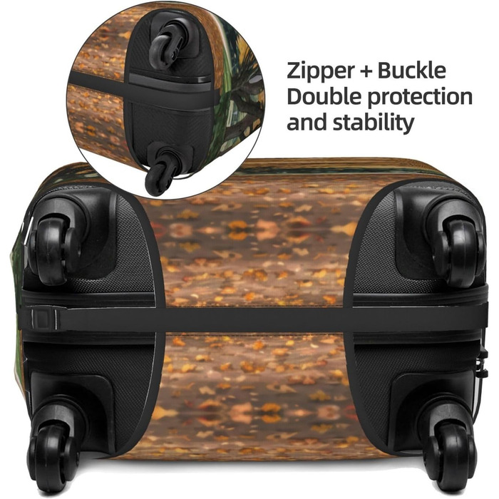 Чохол для валізи Дорога до осені, міцний захист для багажу розміром 45.7 - 81.3 см, компактний, чорний