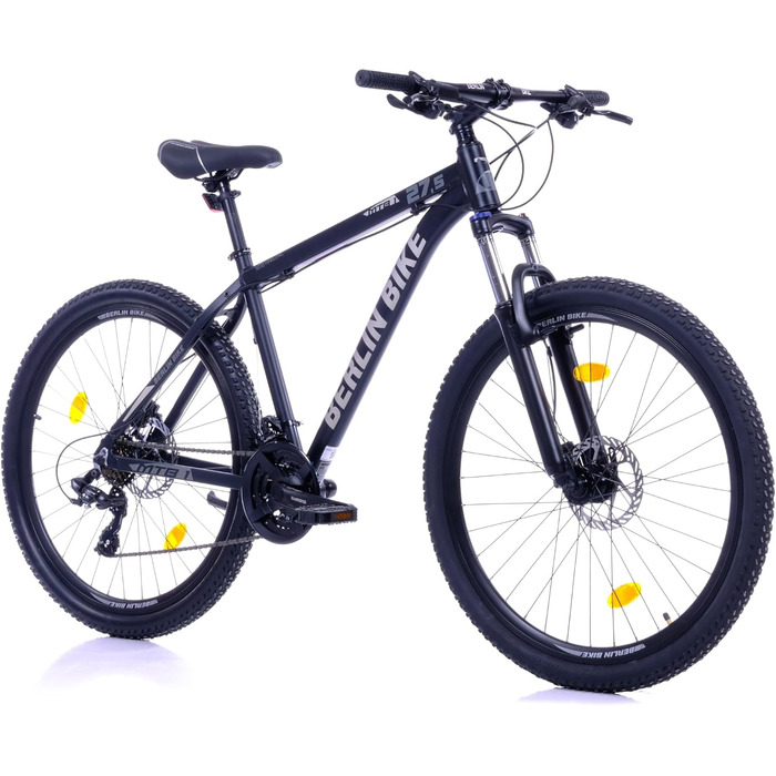 Гірський велосипед MTB1 з повним комплектом Shimano 21-швидкісна Shimano FD-TZ500/RD-TY300D, гідравлічні дискові гальма Dacron, чорно-сріблястий колір, колеса 27,5 дюймів та висота рами 46 см