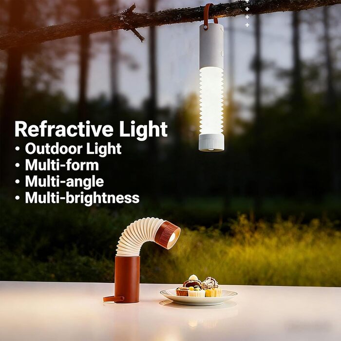 Ліхтар для кемпінгу Taidda, акумуляторний світлодіодний ліхтар ємністю 4000 мАг з освітленням 360 та регульованою яскравістю, для кемпінгу, походів, відключення електроенергії (цегляно-червоний)