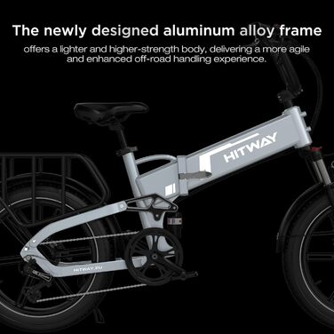 Електричний велосипед HITWAY E Bike BK10S PRO, 48V 720Wh 250W, запас ходу 70-120 км, 20&39 * 4.0 Fat Shies, керування за допомогою застосунку, 7 швидкостей, водонепроникний педальний велосипед IP54, 48V 15Ah, сірий