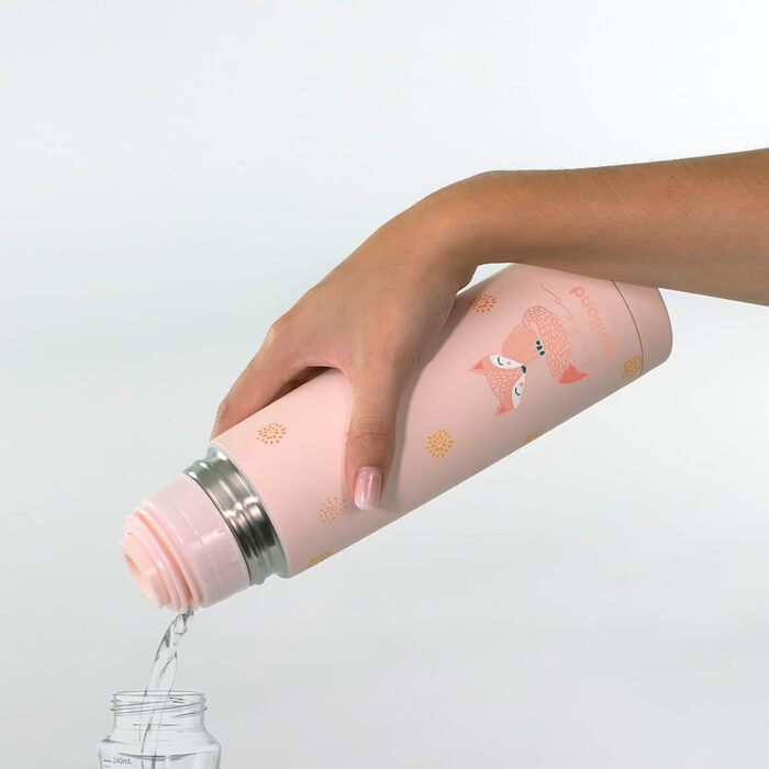 Термопляшка Miniland Thermy 350 мл Candy з нержавіючої сталі для рідин, 350 мл, зберігає гарячі та холодні напої холодними понад 24 години. Candy 350 мл