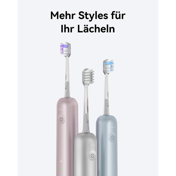 Електрична звукова зубна щітка з осциляціями та вібрацією для дорослих. Комплект з 3 насадками, водонепроникність IPX7, магнітна зарядка та зручність у подорожах (Алюмінієво-рожевий)