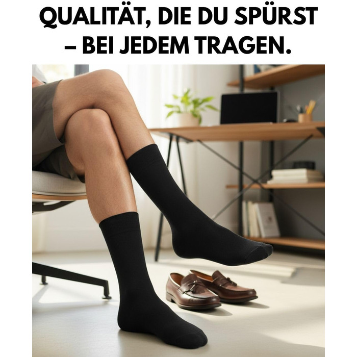 Пар чоловічих та жіночих ділових шкарпеток преміум-якості з комфортною манжетою, безшовні, виготовлені з бавовни, розмір 43-46 (1) Чорний, 10