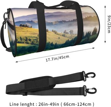 Спортивна сумка для подорожей Світанок, з принтом пейзажу, чорна, універсальний розмір