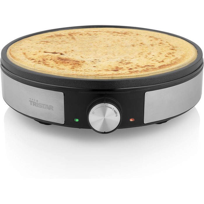 Млинниця Tristar BP-2638 - Діаметр 30 см - У комплекті аксесуари - Термостат - Нержавіюча сталь - чорний 1200 Вт Лита алюмінієва п