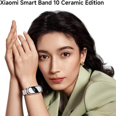 Фітнес-трекер Xiaomi Smart Band 10, смарт-годинник, 1,72-дюймовий AMOLED-дисплей, 21-денний час роботи від батареї, водонепроникність 5 атм, відстеження серцевого ритму та сну, понад 150 спортивних режимів, швидке зняття, чорний, сучасний