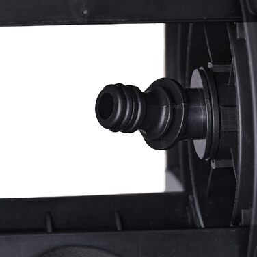 Котушка для шланга Relaxdays, для 30 м шланга 1/2, сталь, пластик, тримач шланга, 38 x 42 x 31 см, чорний/зелений