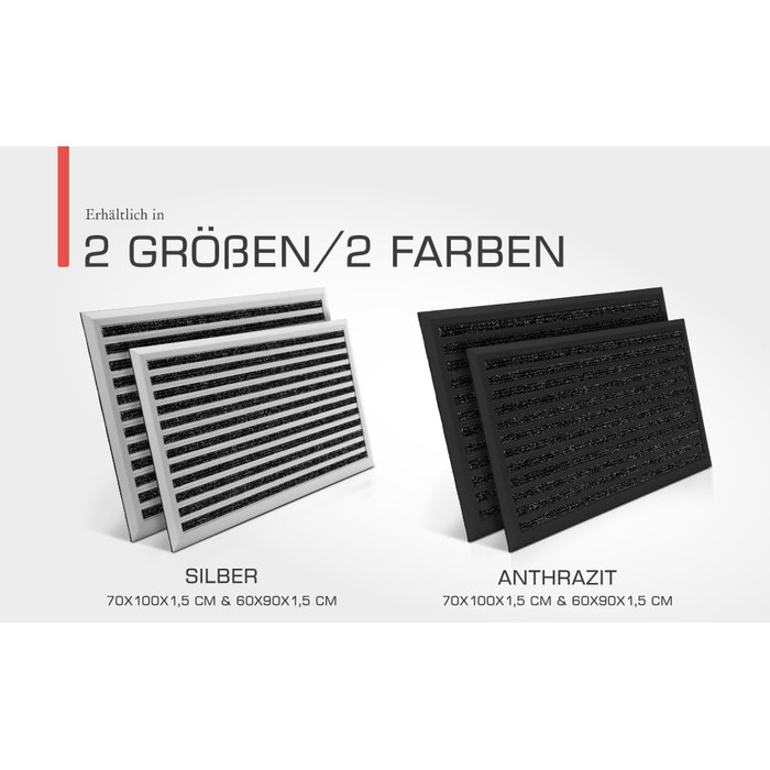 Килимок для вулиці 60x90 см Нековзний, Нержавіючий, Килимок для вулиці Вхідний килимок, Килимок для вулиці з сітки, Сріблястий AluGant 90 x 60 см (Прямокутний) Сріблястий