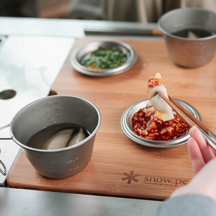 Чашка Snow Peak Titanium Backpackers, срібляста, 322 мл, надлегка, штабельована чашка, виготовлена в Японії для їжі, пиття, приготування їжі та вимірювання для кемпінгу та активного відпочинку на свіжому повітрі