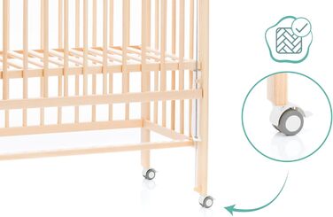 Ексклюзивне приліжкове ліжечко Fillikid Nino 3-в-1 Дитячі ліжечка з букового дерева Дитяче ліжко, додаткове ліжко з 5-рівневим регулюванням висоти Колиска від народження з великою спальною зоною