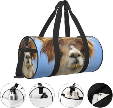 Дорожня сумка-циліндр з кумедним альпакою-ламою, спортивна сумка для чоловіків та жінок, сумка для подорожей, спортивна сумка