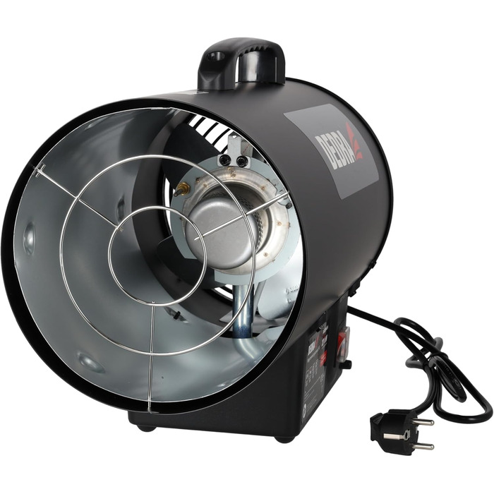 Газовий вентилятор-обігрівач 27 кВт DEDRA DED9943ADE 300 м/год, електричне п&39єзопідпалювання, робочий діапазон температур 2050C, вбудований вентилятор, системи безпеки, мобільний та ергономічний