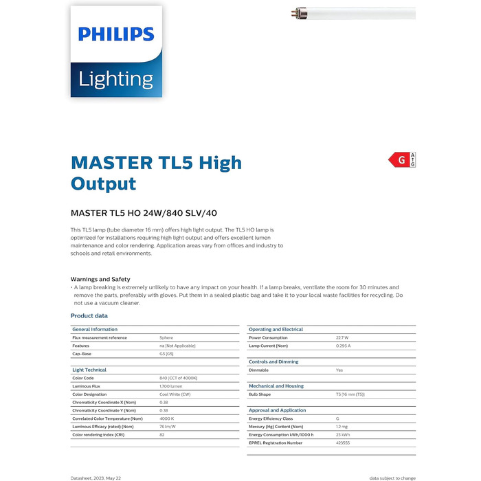 5 24W/840 549mm 4000K, 5 24W/840 549mm 4000K