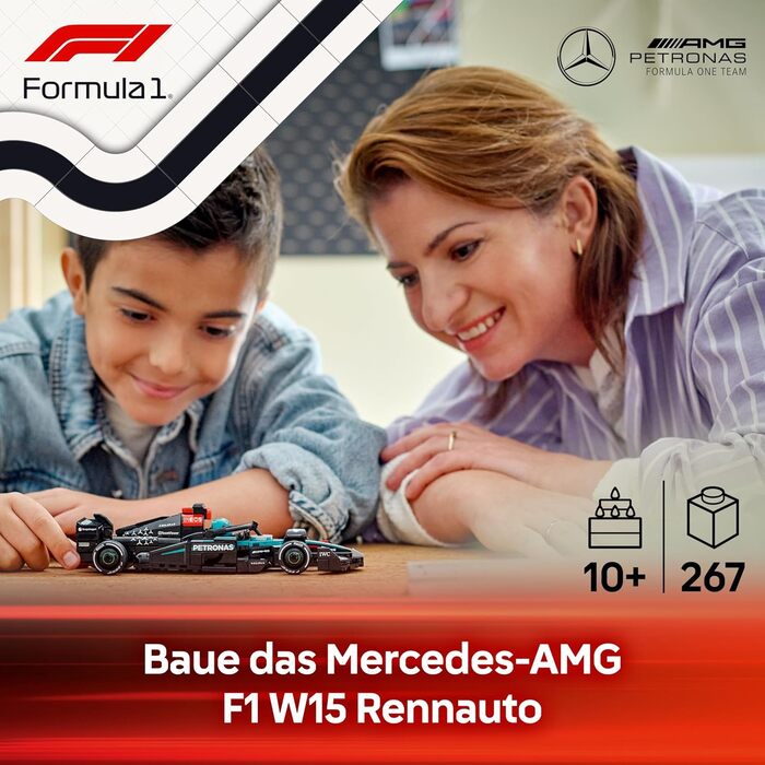 Конструктор LEGO Speed Champions Mercedes-AMG F1 W15 Racing Car 77244, 267 деталей, перегонова тематика