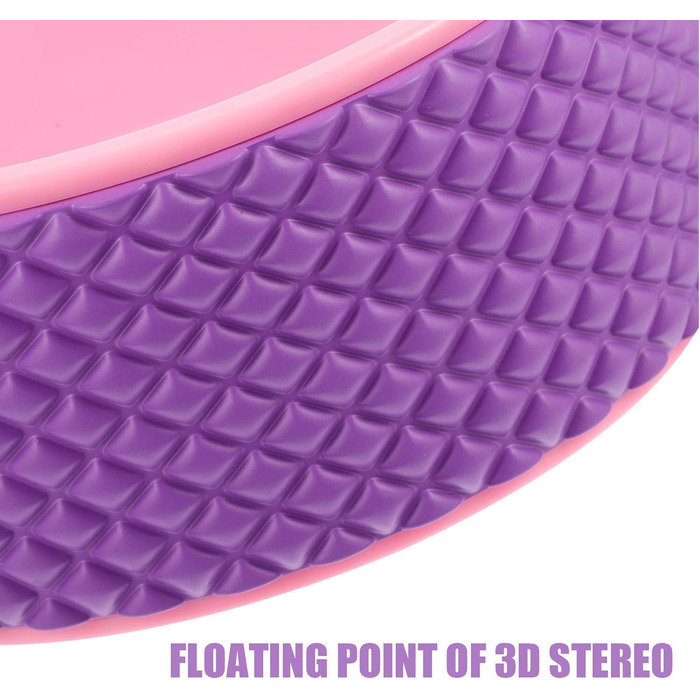 Колесо для йоги Mikinona з пластику для фітнесу та пілатесу, валик для спини з масажними виступами, нековзне колесо для прогинів назад для тренувань з йоги та розкриття хребта, підходить для початківців, рожевий